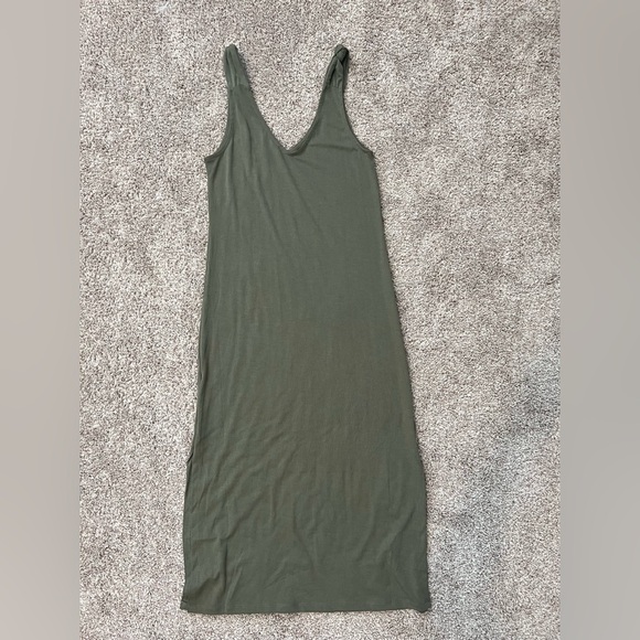Small Olive Modal Wishlist Midi Dress - Picture 3 of 4